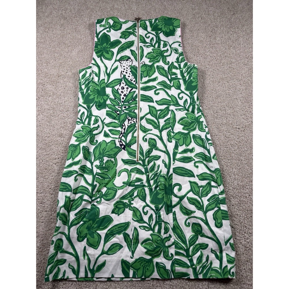 Lilly Pulitzer Mila Stretch Shift Dress Size 8 Fiddle Leaf Green Escape Plan - Picture 4 of 8